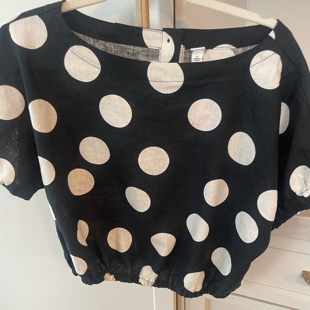 Tabatha Brown polka dot top